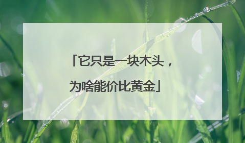 它只是一块木头，为啥能价比黄金