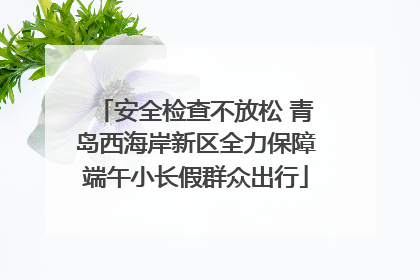 安全检查不放松 青岛西海岸新区全力保障端午小长假群众出行