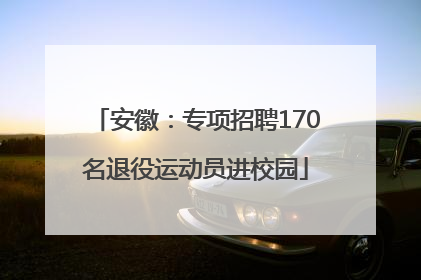 安徽：专项招聘170名退役运动员进校园