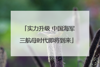 实力升级 中国海军三航母时代即将到来