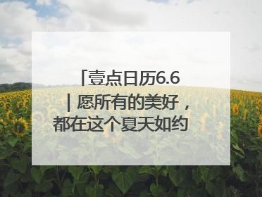 壹点日历6.6｜愿所有的美好，都在这个夏天如约而至！早安
