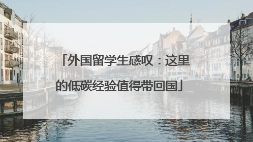 外国留学生感叹：这里的低碳经验值得带回国
