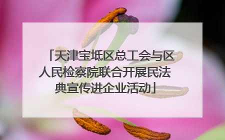 天津宝坻区总工会与区人民检察院联合开展民法典宣传进企业活动