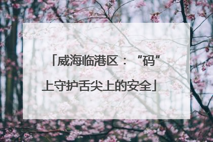 威海临港区：“码”上守护舌尖上的安全