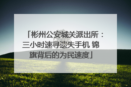 彬州公安城关派出所：三小时速寻遗失手机 锦旗背后的为民速度