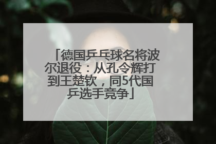 德国乒乓球名将波尔退役：从孔令辉打到王楚钦，同5代国乒选手竞争
