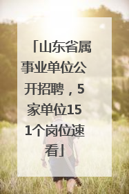 山东省属事业单位公开招聘，5家单位151个岗位速看
