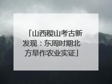 山西稷山考古新发现：东周时期北方旱作农业实证