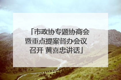 市政协专题协商会暨重点提案督办会议召开 黄喜忠讲话