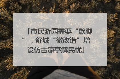 市民游园需要“歇脚”，舒城“微改造”增设仿古凉亭解民忧