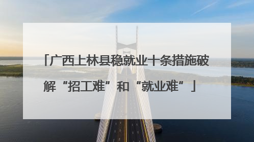 广西上林县稳就业十条措施破解“招工难”和“就业难”