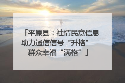 平原县：社情民意信息助力通信信号“升格” 群众幸福“满格”