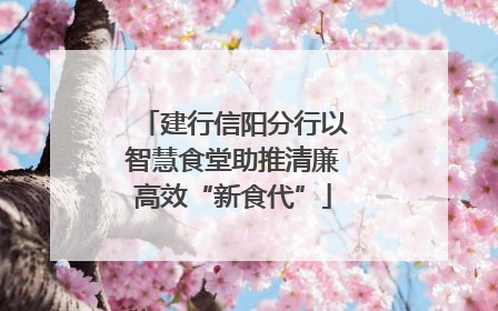 建行信阳分行以智慧食堂助推清廉高效“新食代”
