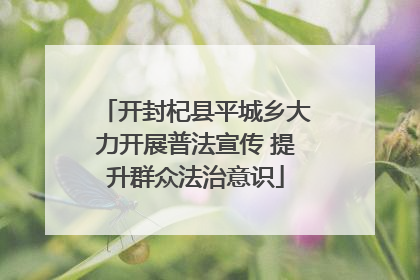 开封杞县平城乡大力开展普法宣传 提升群众法治意识