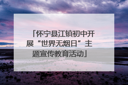 怀宁县江镇初中开展“世界无烟日”主题宣传教育活动