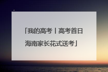 我的高考丨高考首日 海南家长花式送考