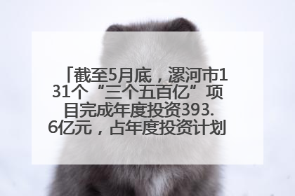 截至5月底，漯河市131个“三个五百亿”项目完成年度投资393.6亿元，占年度投资计划的50.41%——“三个五百亿”项目带动产业提质升级
