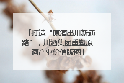 打造“原酒出川新通路”，川酒集团重塑原酒产业价值版图