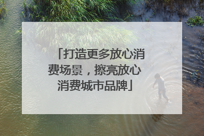 打造更多放心消费场景，擦亮放心消费城市品牌