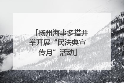 扬州海事多措并举开展“民法典宣传月”活动