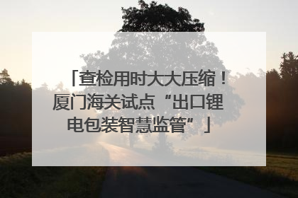 查检用时大大压缩！厦门海关试点“出口锂电包装智慧监管”