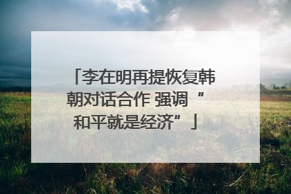 李在明再提恢复韩朝对话合作 强调“和平就是经济”