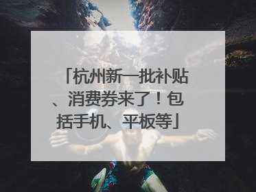 杭州新一批补贴、消费券来了！包括手机、平板等