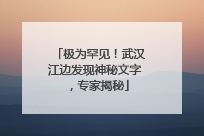 极为罕见！武汉江边发现神秘文字，专家揭秘