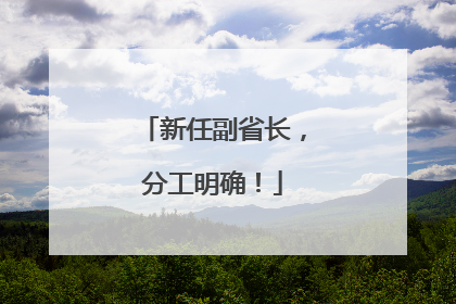 新任副省长，分工明确！
