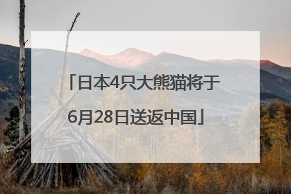 日本4只大熊猫将于6月28日送返中国