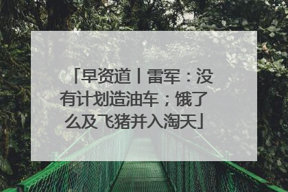 早资道丨雷军：没有计划造油车；饿了么及飞猪并入淘天