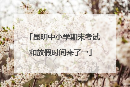 昆明中小学期末考试和放假时间来了→