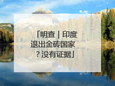 明查｜印度退出金砖国家？没有证据