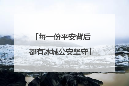 每一份平安背后 都有冰城公安坚守