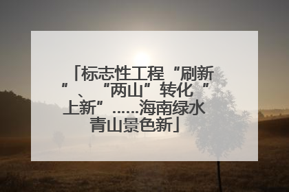 标志性工程“刷新”、“两山”转化“上新”……海南绿水青山景色新