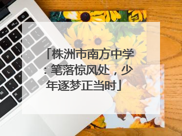 株洲市南方中学：笔落惊风处，少年逐梦正当时