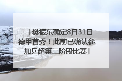 樊振东确定8月31日德甲首秀！此前已确认参加乒超第二阶段比赛