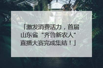 激发消费活力，首届山东省“齐鲁新农人”直播大赛完成集结！