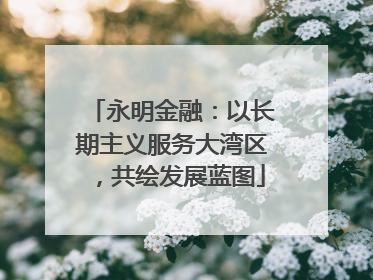 永明金融：以长期主义服务大湾区，共绘发展蓝图