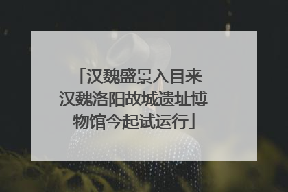 汉魏盛景入目来 汉魏洛阳故城遗址博物馆今起试运行