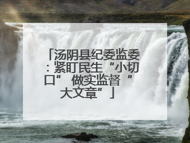 汤阴县纪委监委：紧盯民生“小切口” 做实监督“大文章”