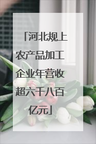 河北规上农产品加工企业年营收超六千八百亿元