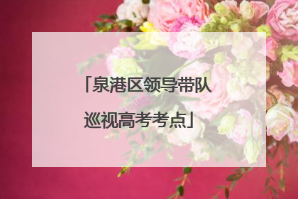 泉港区领导带队巡视高考考点