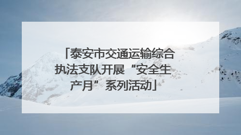 泰安市交通运输综合执法支队开展“安全生产月”系列活动