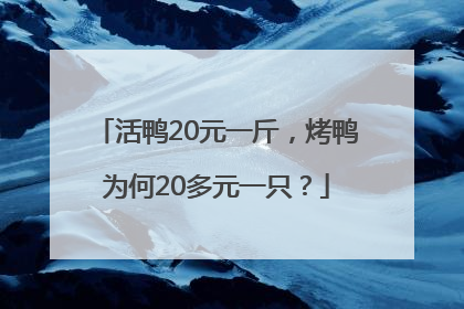 活鸭20元一斤，烤鸭为何20多元一只？