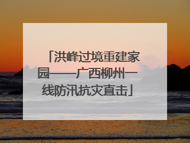 洪峰过境重建家园——广西柳州一线防汛抗灾直击