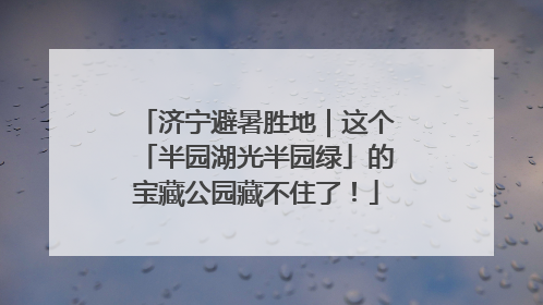 济宁避暑胜地｜这个「半园湖光半园绿」的宝藏公园藏不住了！