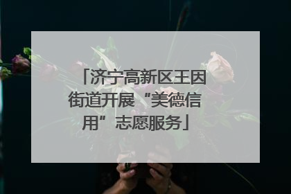 济宁高新区王因街道开展“美德信用”志愿服务