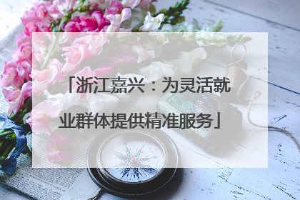 浙江嘉兴：为灵活就业群体提供精准服务