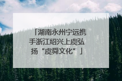 湖南永州宁远携手浙江绍兴上虞弘扬“虞舜文化”